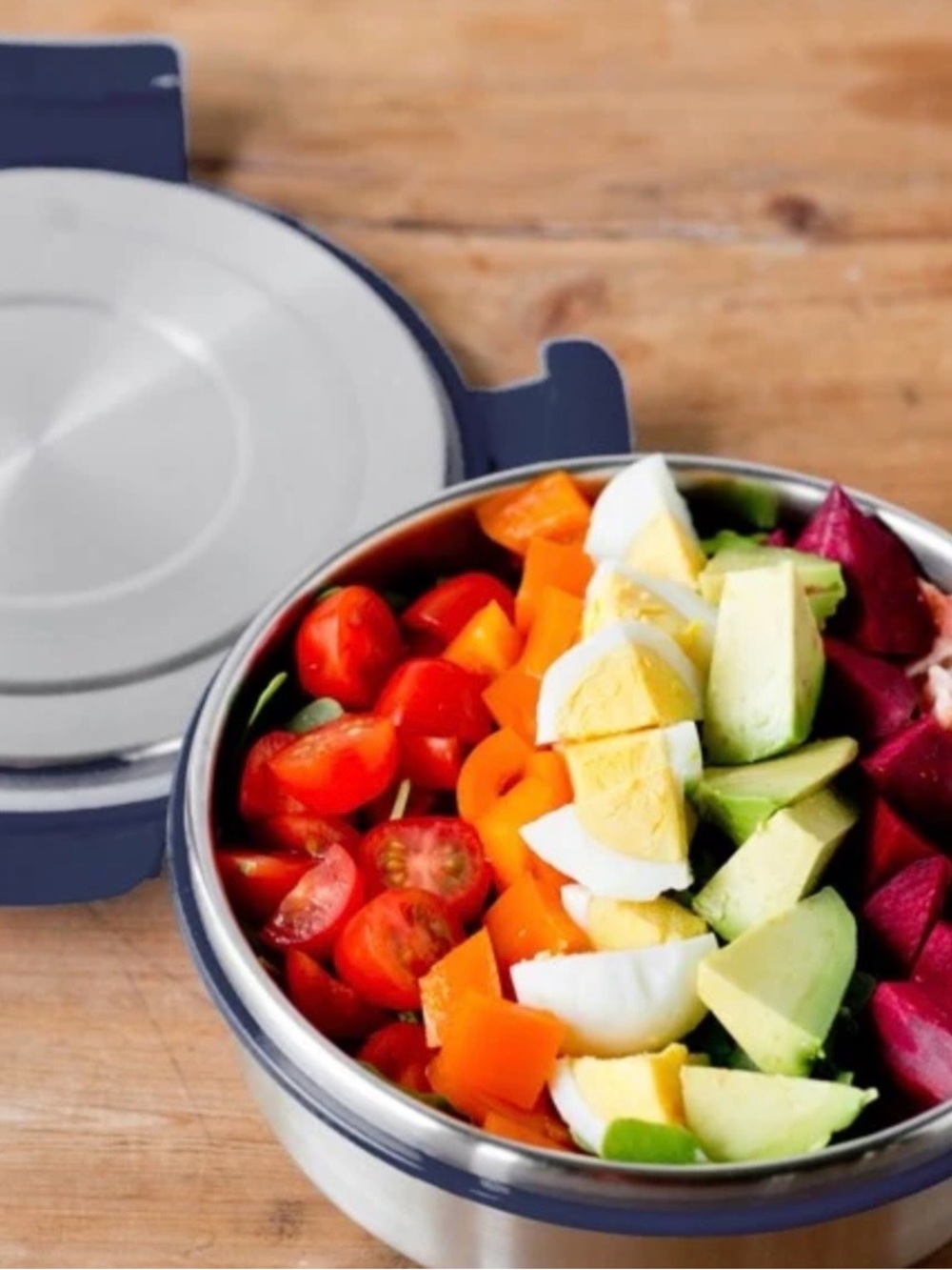 LUNCHBOTS Stainless Steel Salad Bowl w/lid set of 2